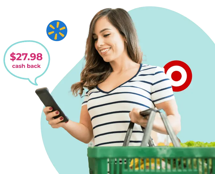 Woman shopping with cash back rewards
